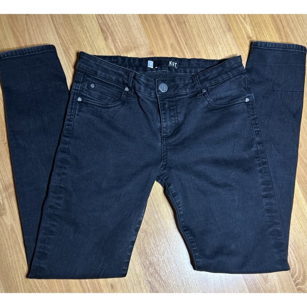Kut From The Kloth Diana Skinny Jeans Women’s Size 6 Black Soft Stretch Goth